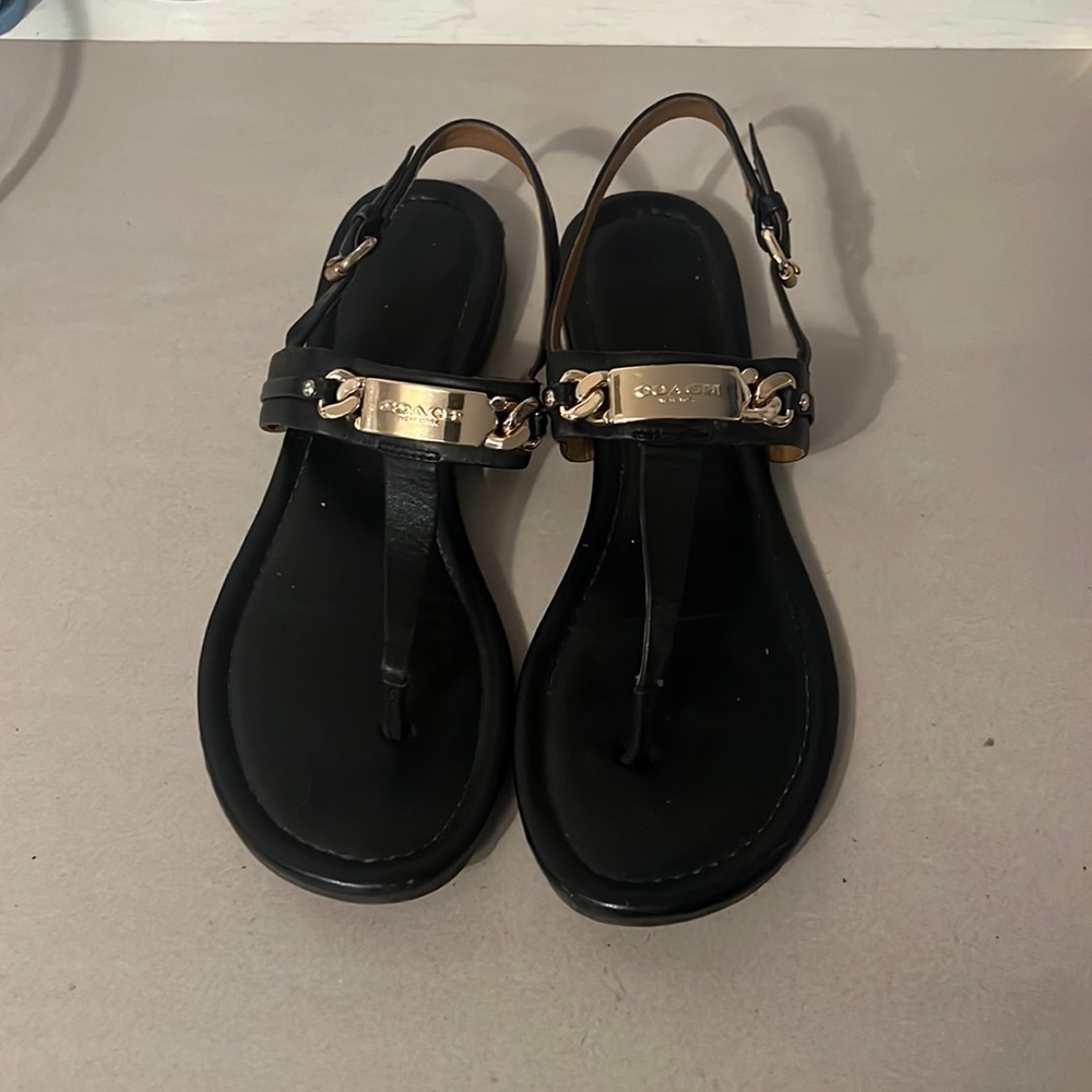 Like new leather coach sandals